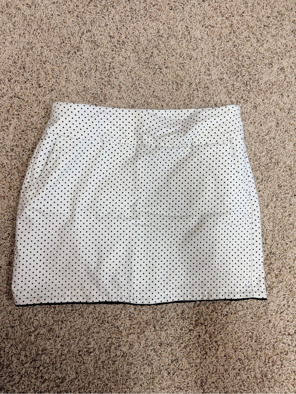 Attyre White Mini Skirt with Black Polka Dots